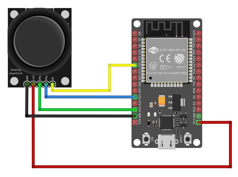 connecting joystick with esp32